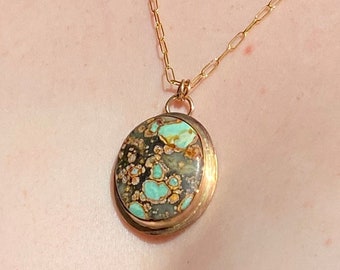 Canderaria Hills Variscite, Round Pendandt Necklace, Unique Necklace, Authentic Gemstone Jewelry