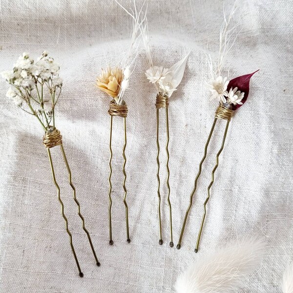 Hairpin | Dried flowers | Bridal jewelry | Hair comb | wedding | Bridesmaid | Bridesmaid | Bohemian | Vintage