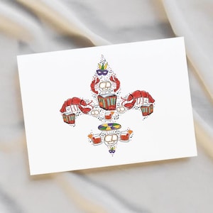 Cartão de agradecimento 4x6 para impressão - New Orleans Fleur de Lis - Download instantâneo