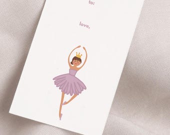 Printable Geschenkanhänger | Brünett Ballerina | 2.5cm