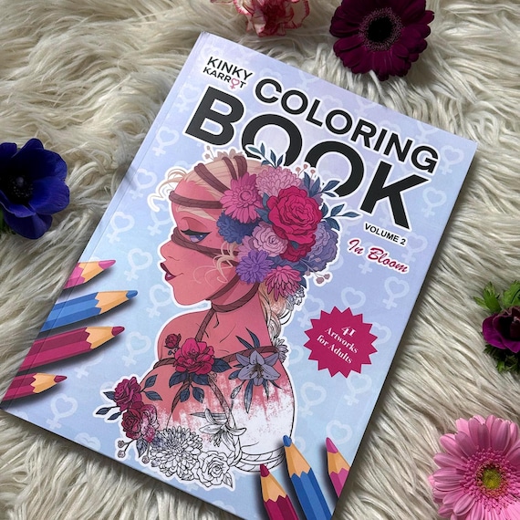 Kinky Karrot: In Bloom - Künstlerisches Blumenmalbuch für Erwachsene