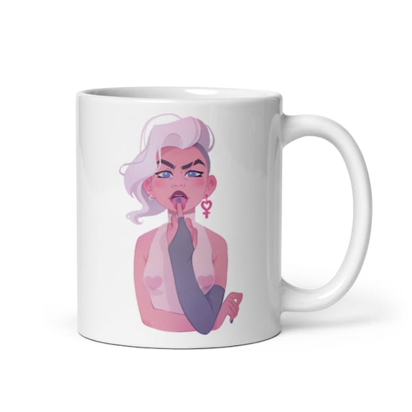 I don’t give a shit Mug, Feminist Mug, Boss Lady Mug, Inappropriate Mug, Cool Coffee Mugs, Girl Power, Rebel Girl Mug, Glossy Mug 11 Oz