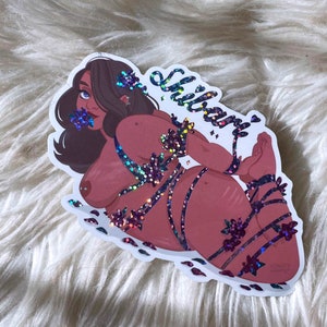 Shibari Holographic Sticker | Artistic Rope Art Vinyl Sticker | Body-Positive Empowerment Art image 4