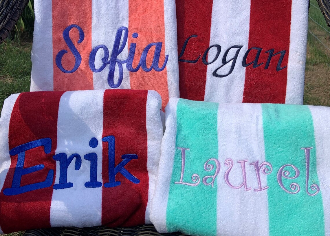 Custom Embroidered Beach Towels Etsy
