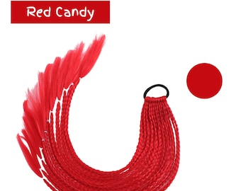 Red Candy - 24 Inch,  12 plaits  perfect for kids, adults, festival’s, sport carnivals, fancy dress, crazy hair day
