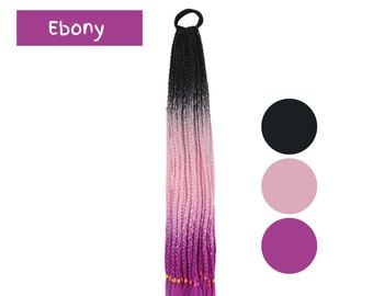 Ebony- 24 Inch,  12 plaits  perfect for kids, adults, festival’s, sport carnivals, fancy dress, crazy hair day