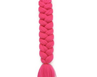 Blazing Neon Pink 82” Jumbo Africa Braid Hair Extensions Offers You Unlimited Curls and Styles That Are Just Right For You. Xpression Hair
