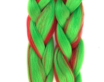 Green & Red Twist 24'' Jumbo Africa Braid Hair Extensions Offers You Unlimited Curls and Styles That Are Just Right For You. Extension