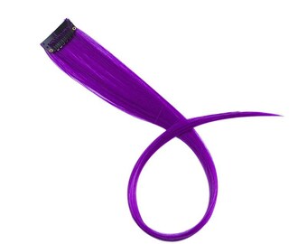 Purple Coloured Clip in Hair Extensions 22inch Rainbow Heat-Resistant Straight Hairpieces Cospaly Fashion Party Kids Girls