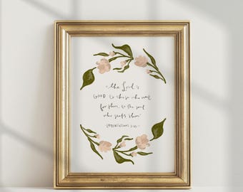 Versetti biblici floreali da parete / Lamentazioni 3:25 (download digitale)