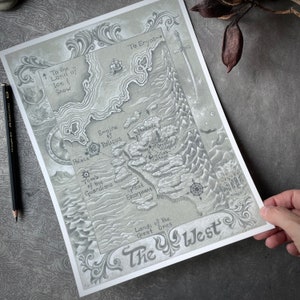 IMPRESSÃO DE MAPA DE FANTASIA, Arte de fantasia, Mapa de The Wast, Assinado, Decoração de arte de parede de edição limitada por Kindrie Grove