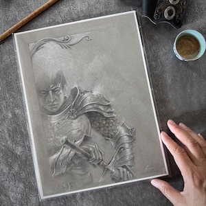 IMPRESSÃO DE ARTE DE GUERREIRO, Arte de fantasia, Torrin: arte de personagem, assinada, assinada, edição limitada, decoração de arte de parede de guerreiro por Kindrie Grove