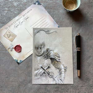 CARTE POSTALE GRAND GUERRIER, Torrin, 5 x 7 Carte postale de Fantasy Warrior, Fantasy Lover Gift par l’artiste et auteur Kindrie Grove