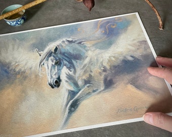 Pegasus Art Print, Luminous Fantasy Creature, Signed Limited Edition