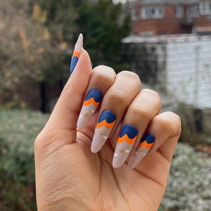 Mountain Peaks| Abstract Press on Nails | Glossy Optional
