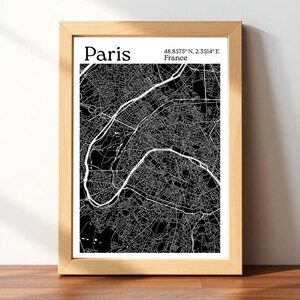 Impresión de mapa de ubicación personalizado, arte urbano personalizado