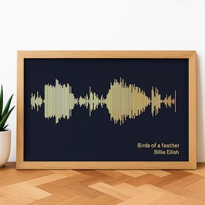 Custom Foil Sound Wave – Song & Artist | Gold/Silver Foil, Black/Navy | Music Gift | Wedding/Anniversary Art