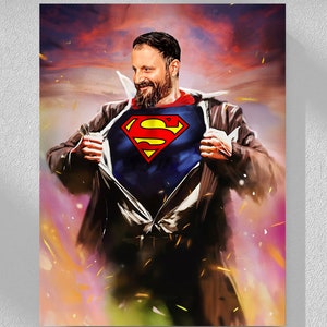 Superhero Portrait for Posters or Canvases | Funny Portrait | Family Gift Ideas | Personalised Mom Gift | Gifts for Her