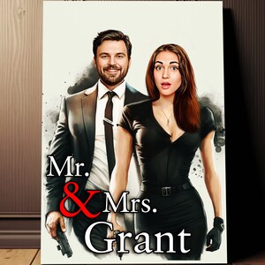Mr. & Mrs. Smith Portrait for Posters or Canvases | Funny Portrait | Family Gift Ideas | Personalised Mom Gift | Gifts for Her