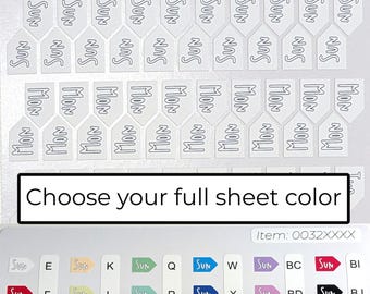 Days of the Week / 100+ Count Stickers / Colorable / Choose Your Color / Journals / Notebook / Calendars / Planner / Sticker Sheet 0032MAAE