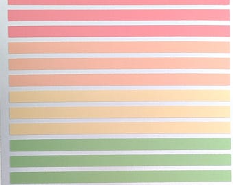 Pastel Rainbow Rectangle Stickers / Vibrant / Colorful / Journals / Notebooks / Calendars / Diaries / Notes / Sticker Sheet 0024MAAB