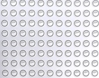 Pocket Mirror Stickers / White / Colorable / Writeable / Planners / Notebooks / Calendars / Diaries / Notes / Sticker Sheet 0133MAAE