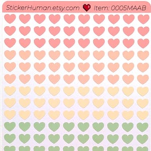 Small Hearts Stickers 200+ Count / Rainbow / Colorful ROYGBIV / Journals / Notebooks / Calendars / Diaries / Notes / Sticker Sheet 0005MAAB