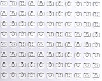 DSLR Camera Stickers / White / Colorable / Writeable / Journals / Notebooks / Calendars / Planners / Notes / Sticker Sheet 0127MAAE