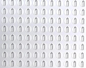Baby Bottle Feed Stickers / White / Colorable / Writeable / Journals / Notebooks / Calendars / Planners / Notes / Sticker Sheet 0129MAAE