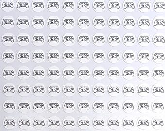 Video Game Controller Stickers / White / Colorable / Writeable / Journals / Notebooks / Calendars / Planner / Notes / Sticker Sheet 0128MAAE