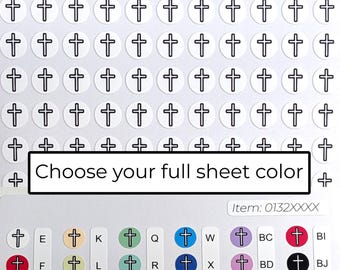 Cross Stickers / Choose Your Color / Colorable / Writeable / Journals / Planners / Calendars / Diaries / Notes / Sticker Sheet 0132MAAE