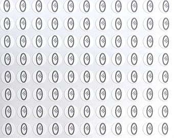 Oval Body Mirror Stickers / White / Colorable / Writeable / Planners / Notebooks / Calendars / Diaries / Notes / Sticker Sheet 0134MAAE