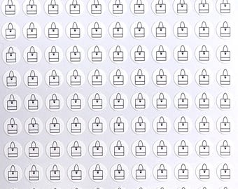 Purse Handbag Stickers / White / Colorable / Writeable / Journals / Notebooks / Calendars / Planners / Note / Sticker Sheet 0120MAAE