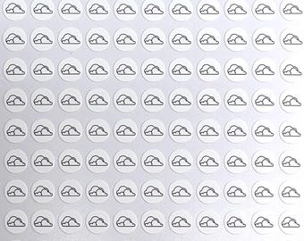 Cloud Stickers / White / Colorable / Writeable / Journals / Notebooks / Calendars / Planners / Note / Sticker Sheet 0108MAAE