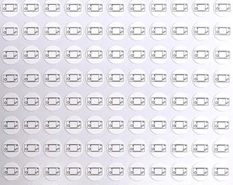 Handheld Game System Stickers / White / Colorable / Writeable / Journals / Notebooks / Calendars / Planners / Note / Sticker Sheet 0112MAAE