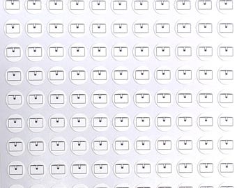 Wallet Clutch Stickers / White / Colorable / Writeable / Journals / Notebooks / Calendars / Planners / Note / Sticker Sheet 0110MAAE