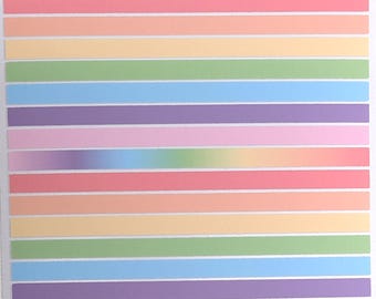 Pastel Rainbow Rectangle Stickers / Vibrant / Colorful / Journals / Notebooks / Calendars / Diaries / Notes / Sticker Sheet 0038MAAA