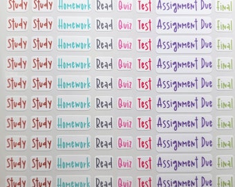homework planner 128 Homework Study Quiz Test Assignment Due Planner Stickers Colorful Pixel Art Journal Notebook Letter Cute Fun Unique Original Calendar