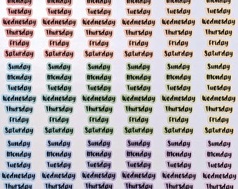 Days of the Week / Sunday-Saturday / Weekend / Pastel Rainbow / Planners / Notebook / Calendars / Diary / Notes / Sticker Sheet 0049MBAA