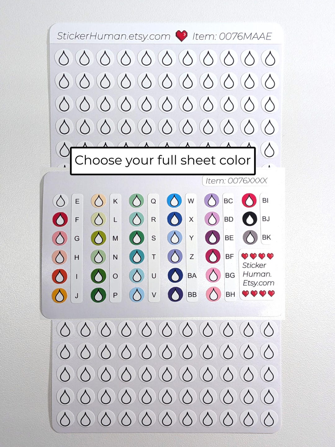Rain Drop Tear Circle Stickers / Choose Your Color / Colorable ...