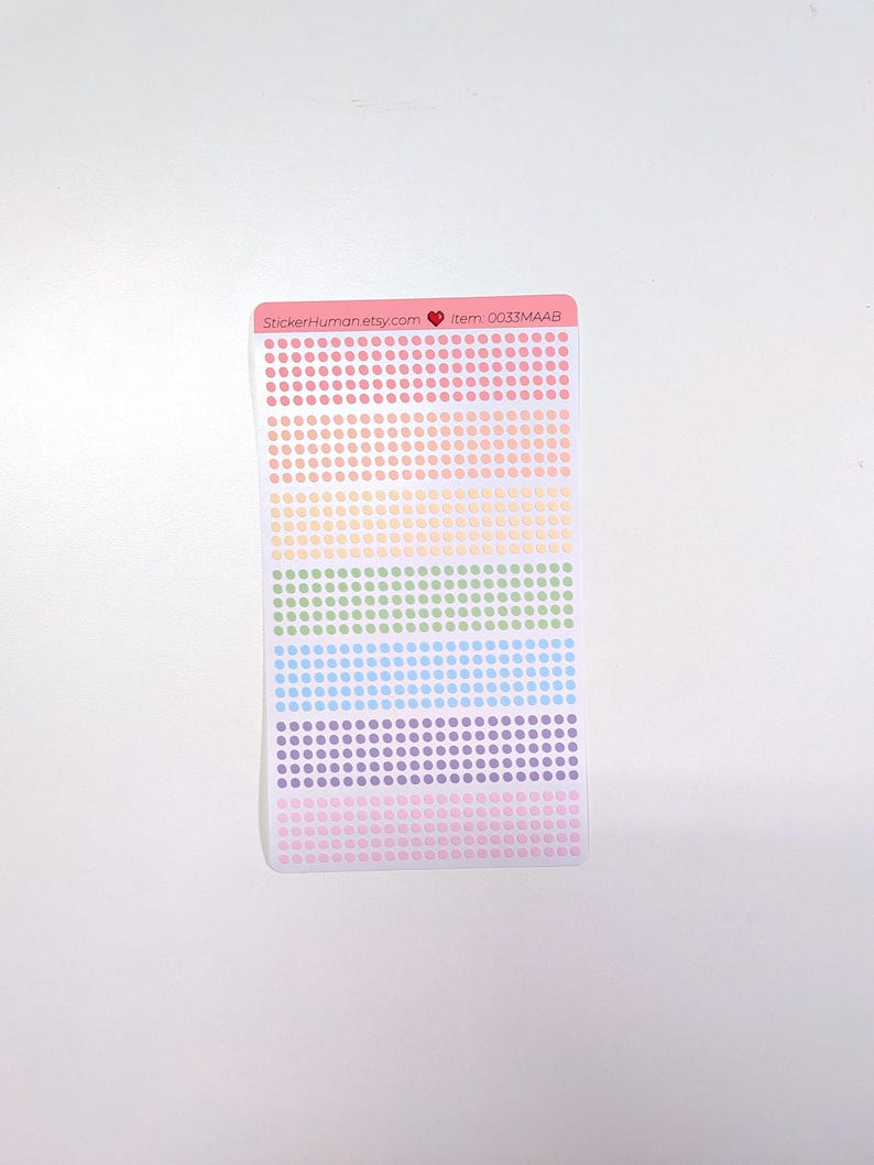 Tiny Dot Stickers / 3 Mm / Pastel Rainbow / Colorful ROYGBIV / Journals ...