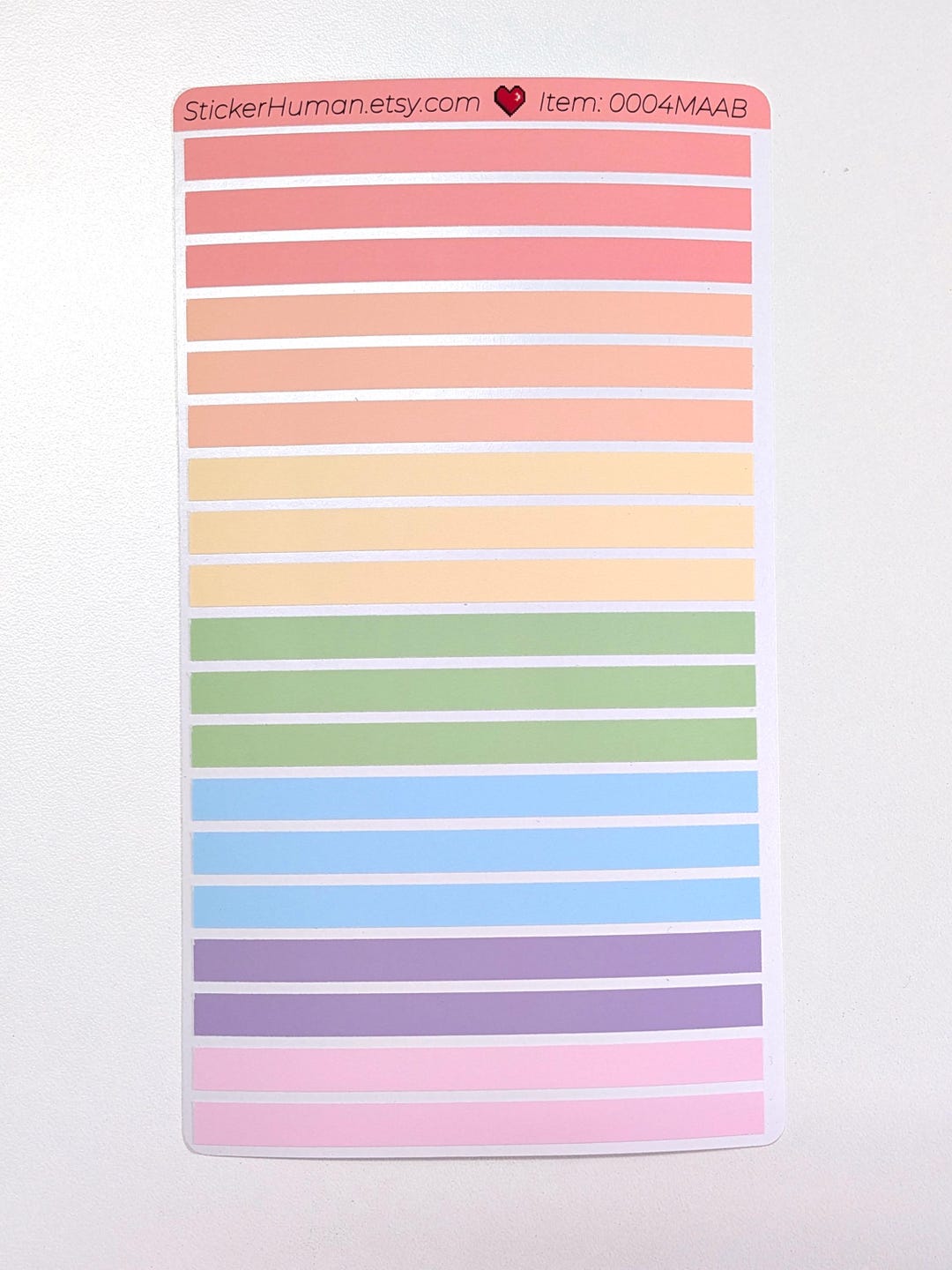 Rectangular Assorted Sticker Sheet Blank Rectangle Stickers / Rainbow / Pastel ROYGBIV / Journals ...