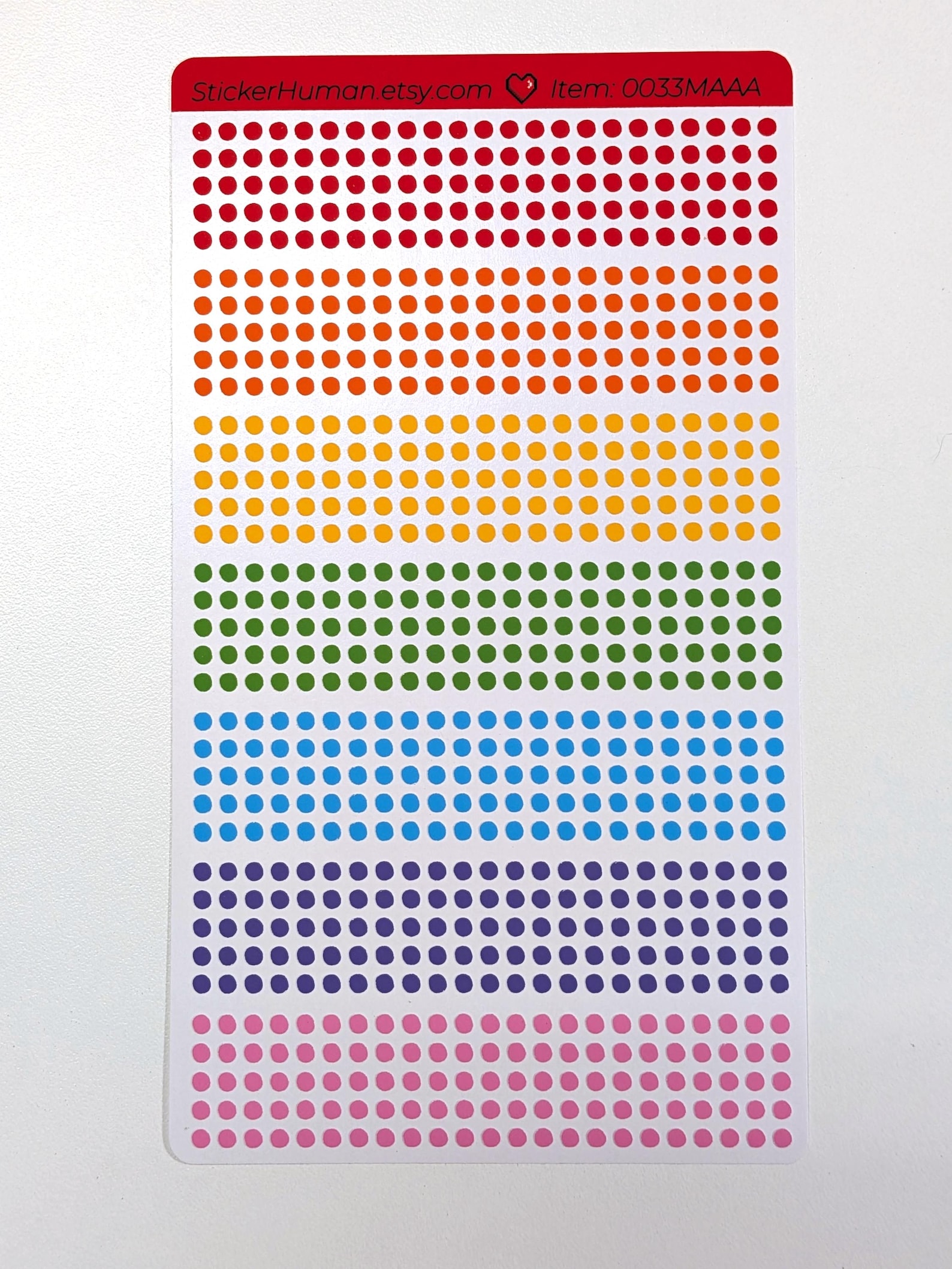 Tiny Dot Stickers / 3 Mm / Rainbow / Colorful ROYGBIV / Journals ...