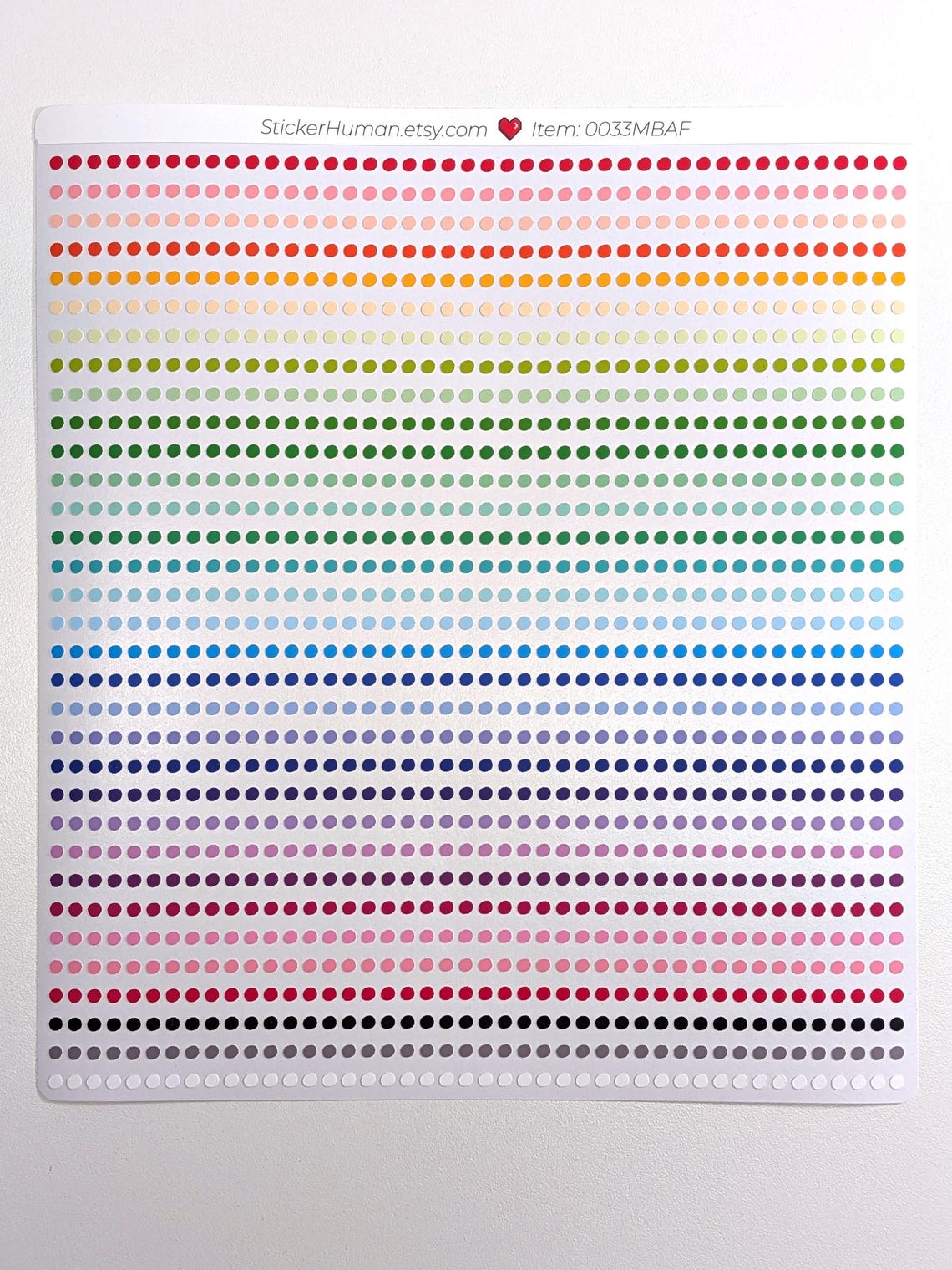 Tiny Dot Stickers / 3 Mm / Many Colors / ROYGBIV / Rainbow / Journals ...