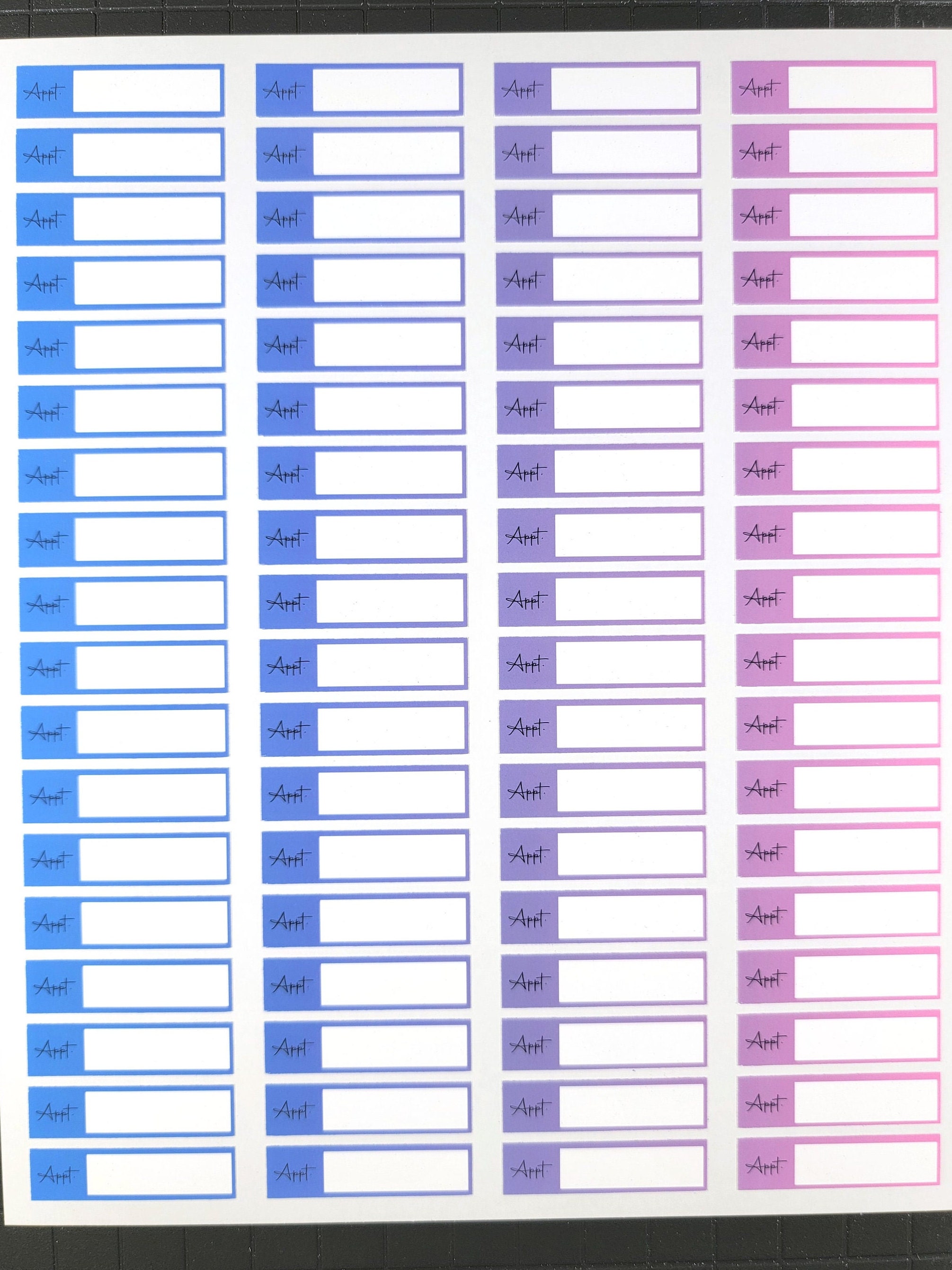 72 Appointment Reminder Planner Stickers Matte Vinyl Color - Etsy