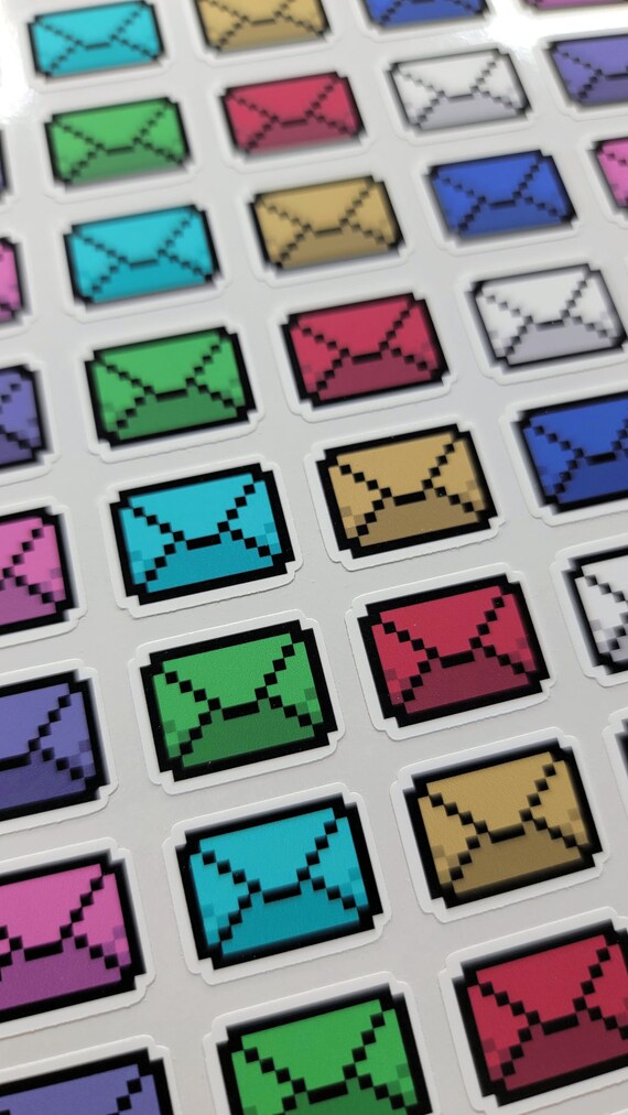 Pixel Stickers Rectangle Stickers Stickers, Labels & Tags Paper & Party Supplies 130 Push Pin ...