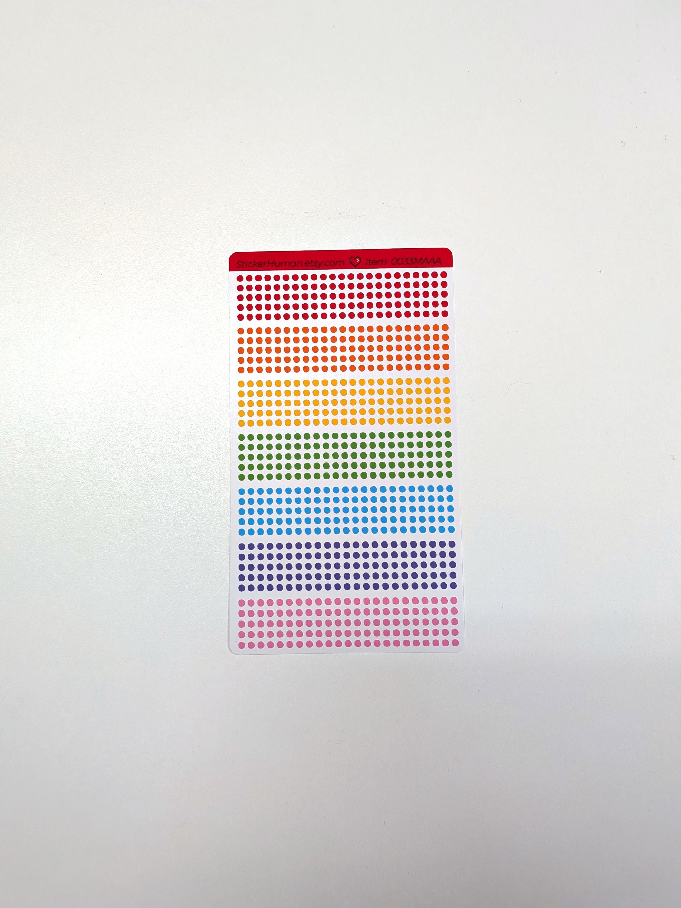 Tiny Dot Stickers / 3 Mm / Rainbow / Colorful ROYGBIV / Journals ...