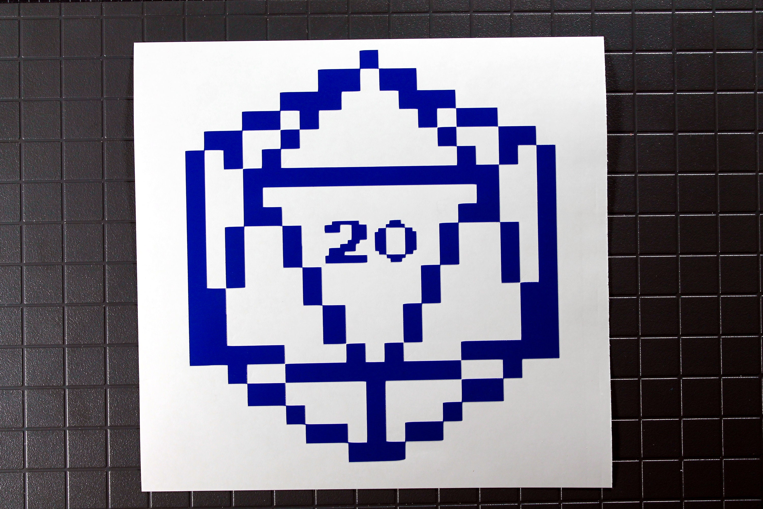 D20 Dice Pixel Art Decal Blue Numbered Nerdy Fun Cute Unique | Etsy