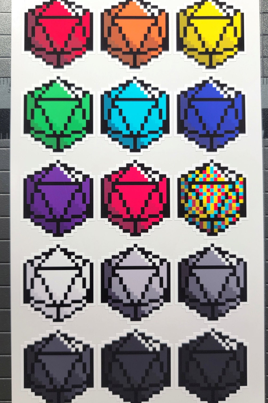 15 Oversize D20 Dice Game Pixel Art Stickers Planner Journal Etsy UK