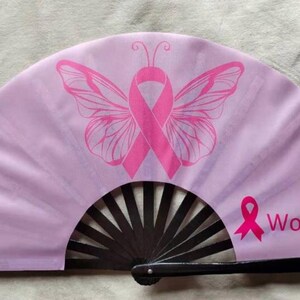 F.U. Cancer! Inspirational Bamboo Hand Fan - Defy with Courage|statement fan|shade fan| inspirational hand fan.